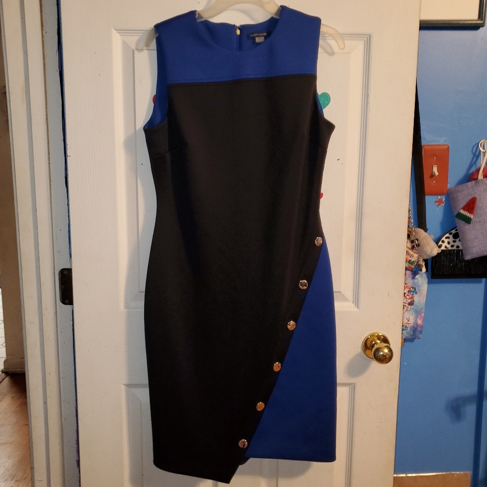 Tommy Hilfiger Colorblock Asymmetrical Scuba Dress